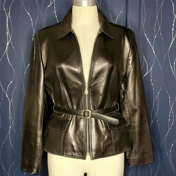H🔥T BEBE 100% Leather Fitted Leather Jacket - Picture 2 of 5